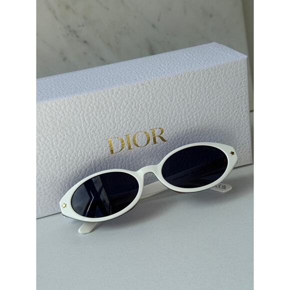 NEW Dior Pacific S1F Oval Round Sunglasses White Navy Blue main image 6